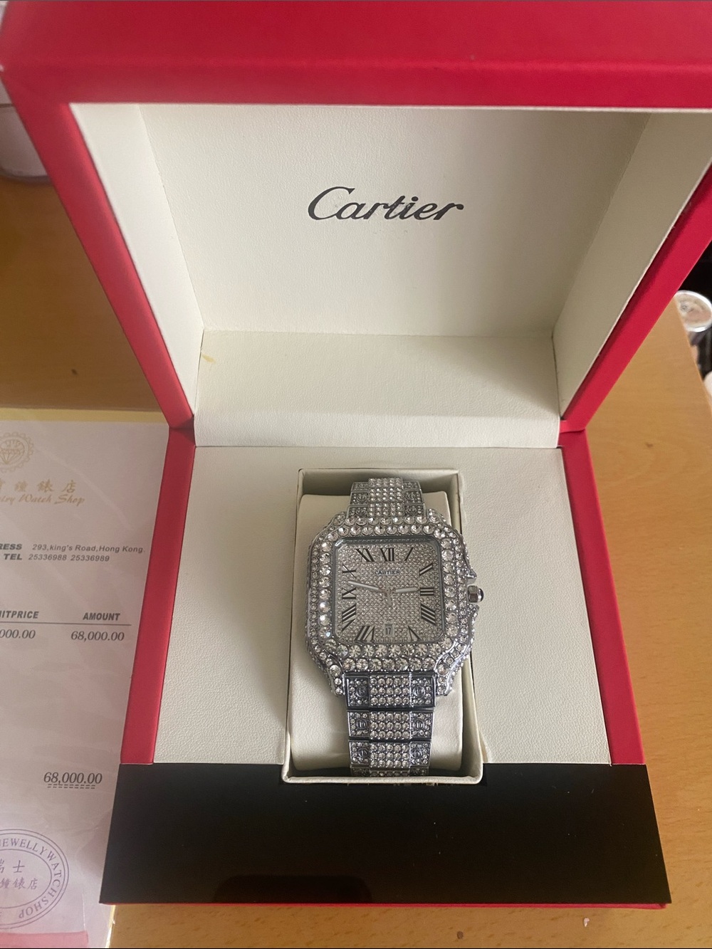 Cartier Silver Crystal-Embellished Women's Bracelet Watch - Picture 2 of 10